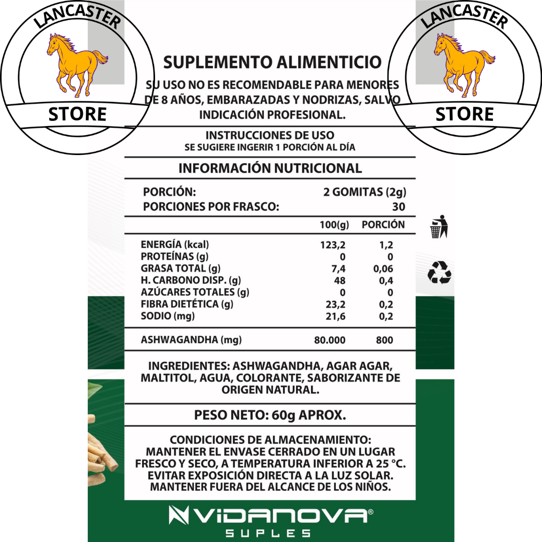 Gomitas Ashwagandha 60 unidades